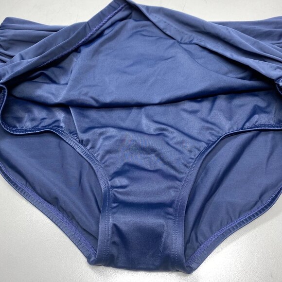 MiracleSuit Women’s Norma Jean Retro Ruching Bikini Bottom Navy Size 14 - Picture 4 of 9